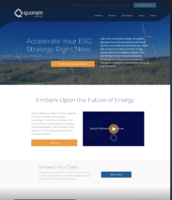 Homepage Copy for Quorum, an energy software provider